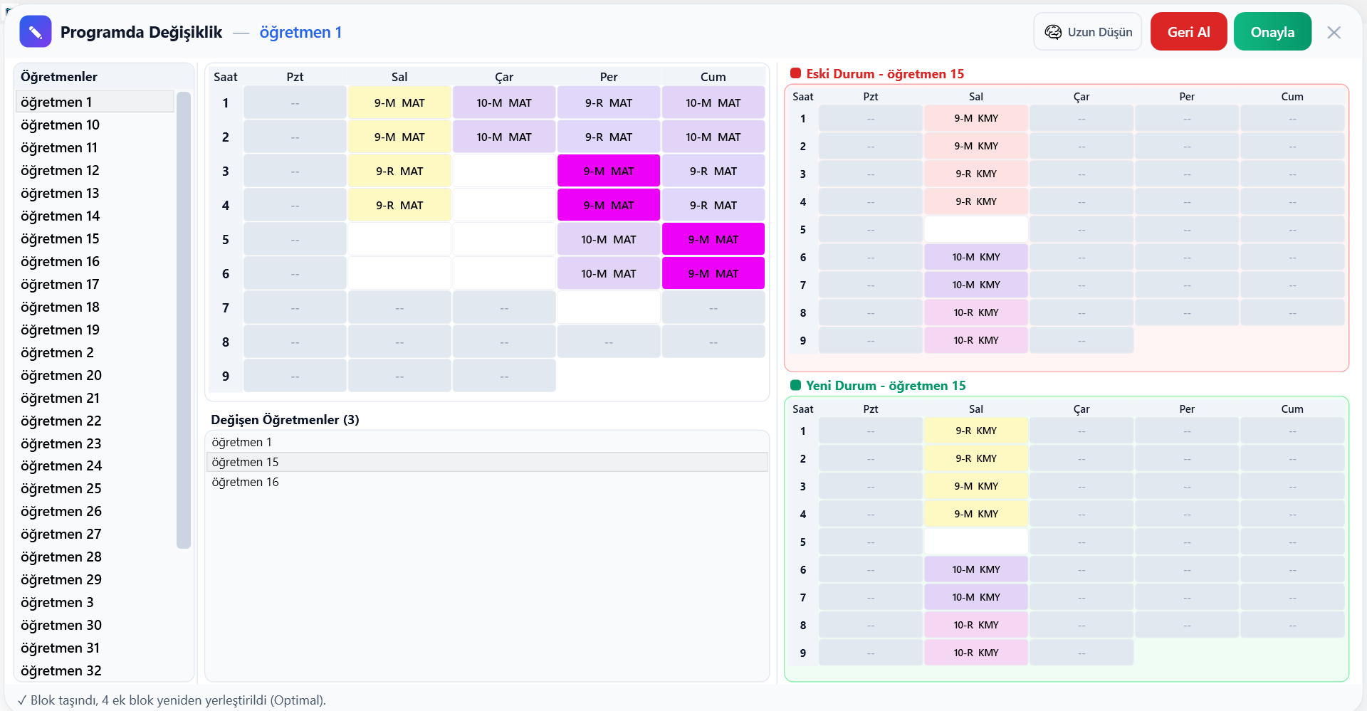 Program Değişikliği